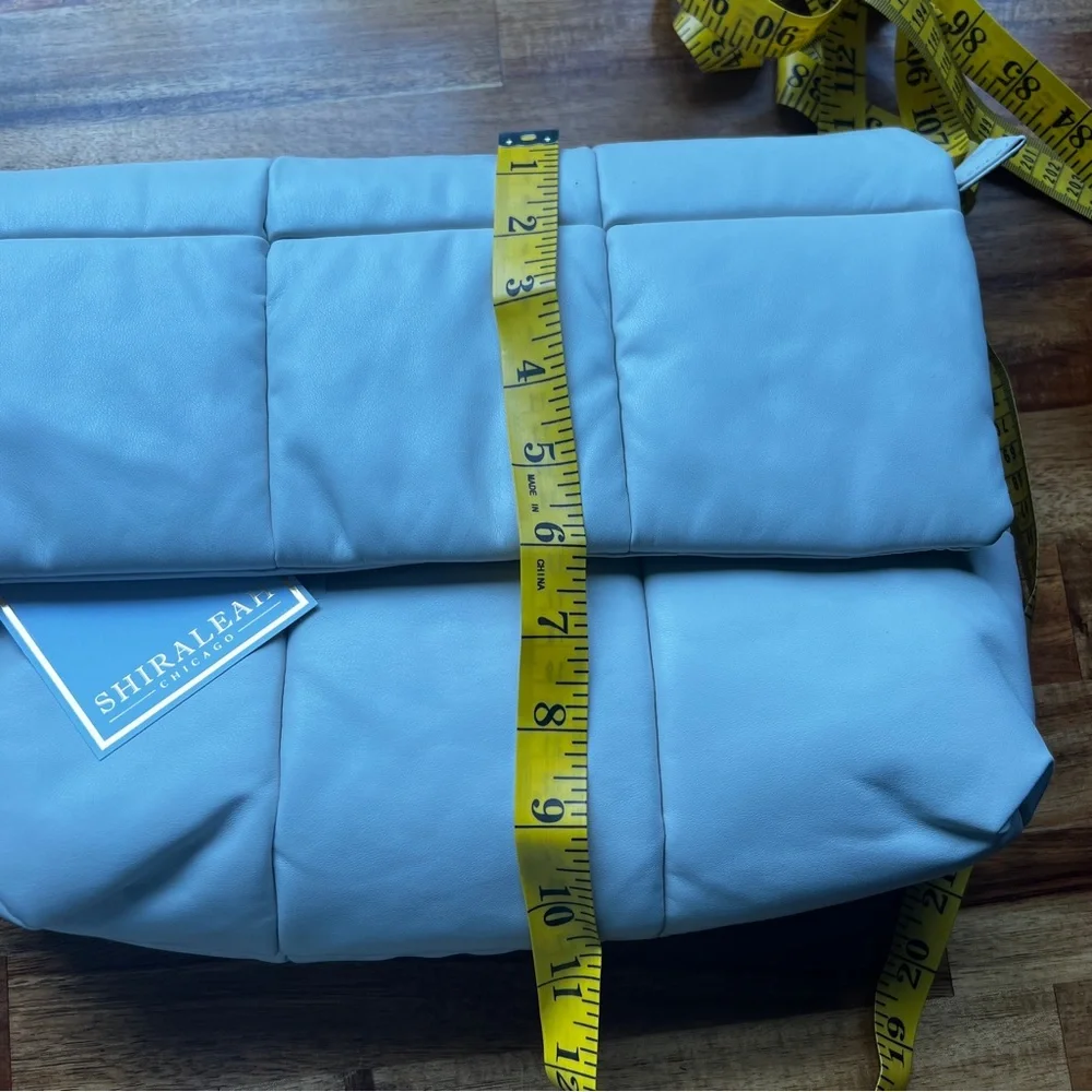 Shiraleah Crossbody or Shoulder Clutch Ivory Puffer with Gold Accents - Picture 6 of 10